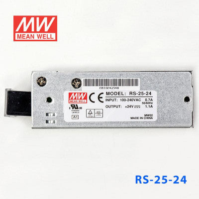 An RS-25-24 Mean Well SMPS - 24V 1.1A - 26W Metal Power Supply