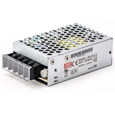 An RS-25-3.3 Mean Well SMPS - 3.3V 6A - 20W Metal Power Supply