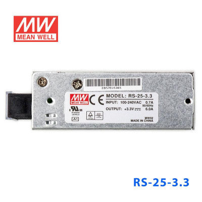 An RS-25-3.3 Mean Well SMPS - 3.3V 6A - 20W Metal Power Supply