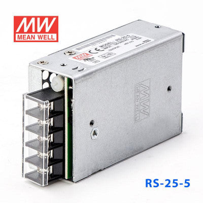 An RS-25-5 Mean Well SMPS - 5V 5A - 25W Metal Power Supply