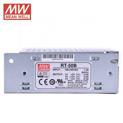 An RT-50B Mean Well SMPS (5V 4A), (12V 2A) and (-12V 0.5A) - 50W Triple Output Metal Power Supply