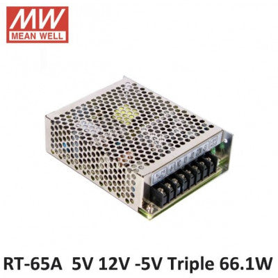 An RT-65A Mean Well SMPS (5V 6A), (12V 2.8A) and (-5V 0.5A) - 66.1W Triple Output Metal Power Supply