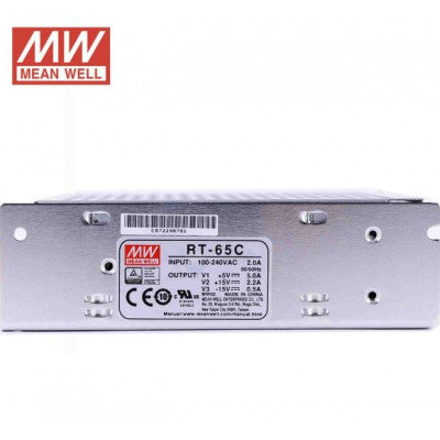 An RT-65C Mean Well SMPS (5V 5A), (15V 2.2A) and (-15V 0.5A) - 65.5W Triple Output Metal Power Supply