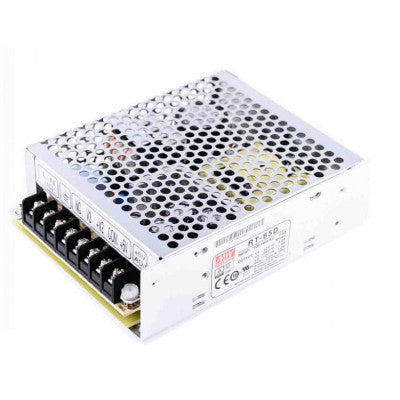An RT-65D Mean Well SMPS (5V 4A), (24V 1.5A) and (12V 1A) - 68W Triple Output Metal Power Supply