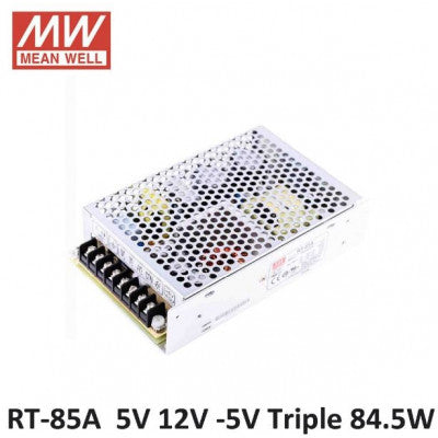 An RT-85A Mean Well SMPS (5V 8A), (12V 3.5A) and (-5V 0.5A) - 84.5W Triple Output Metal Power Supply