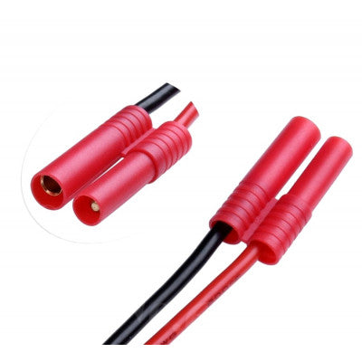 An SafeConnect HXT4mm Connector with 14AWG Silicon Wire 10cm (ESC side)