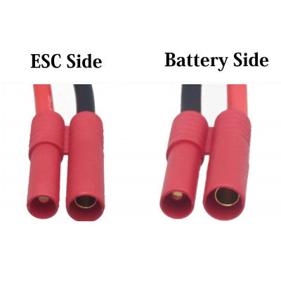 An SafeConnect HXT4mm Connector with 14AWG Silicon Wire 10cm (ESC side)