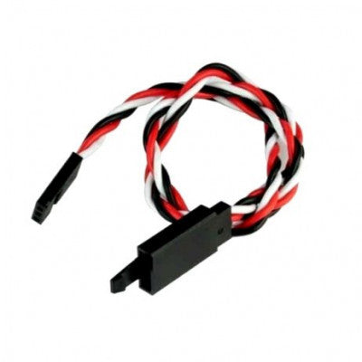 An SafeConnect Twisted 15CM 22AWG Servo Lead Extension (Futaba) Cable with Self-locking Hook