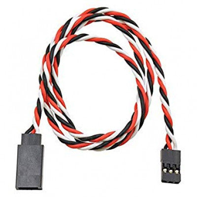 An SafeConnect Twisted 45CM 22AWG Servo Lead Extension (Futaba) Cable with Hook
