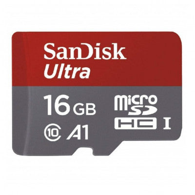 An SanDisk 16GB Micro SD Class 10 Memory Card