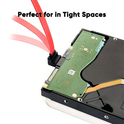 An SATA 3.0 Highspeed Hard Disk Data Cable A with Right Angle Connector - Red