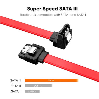 An SATA 3.0 Highspeed Hard Disk Data Cable A with Right Angle Connector - Red