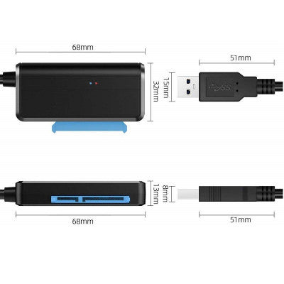 An SATA3.0 to USB 3.0 External Hard Disk Data Cable
