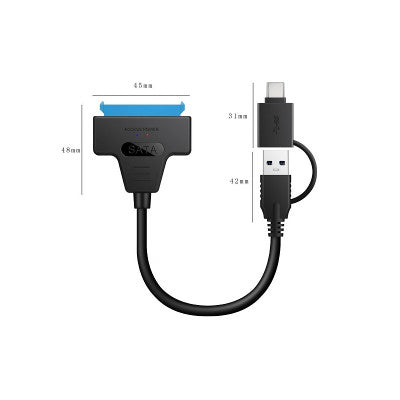 An SATA3.0 to USB3.0 / Type C 2in1 External Hard Disk Data Cable - 20CM