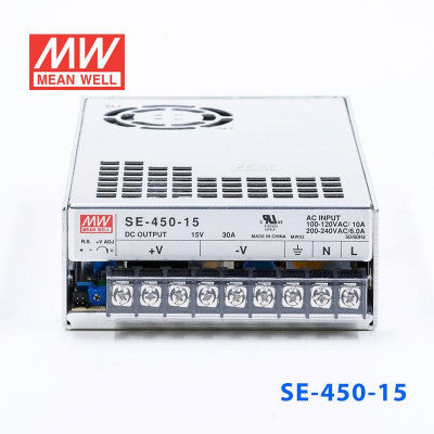 An SE-450-15 Mean Well SMPS - 15V 30A - 450W Metal Power Supply