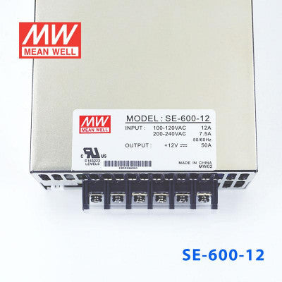 An SE-600-12 Mean Well SMPS - 12V 50A - 600W Metal Power Supply