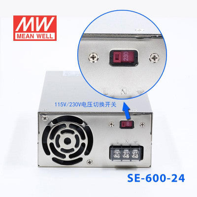 An SE-600-24 Mean Well SMPS - 24V 25A - 600W Metal Power Supply