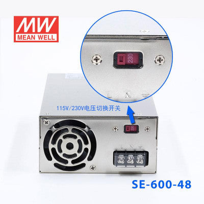 An SE-600-48 Mean Well SMPS - 48V 12.5A - 600W Metal Power Supply