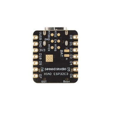 An Seeed Studio XIAO ESP32C3 tiny MCU board with Wi-Fi and BLE, battery charge supported, power efficiency and rich Interface