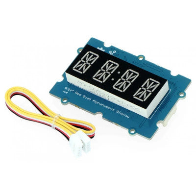 An SeeedStudio Grove 1.37cm (0.54 inch) Red Quad Alphanumeric Display