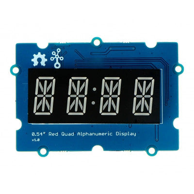 An SeeedStudio Grove 1.37cm (0.54 inch) Red Quad Alphanumeric Display