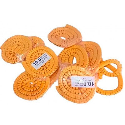 An Self Locking Yellow Flexible Cable Marker PVC Ferrules (Numbered 0 to 9) 10 sq mm