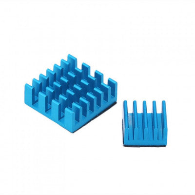 An Set of Blue Aluminum Heatsink for Raspberry Pi