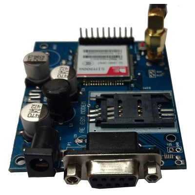 An SIM900A GSM GPRS Module with RS232 Interface and SMA Antenna