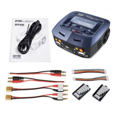 An SKYRC D100 V2 2x100W 10A AC-DC Dual Balance Charger-Discharger-Power Supply