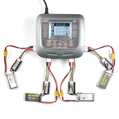An SkyRC Q200 QUATTRO AC/DC 2X100W 2X50W Lipo Battery Balance Charger/Discharger