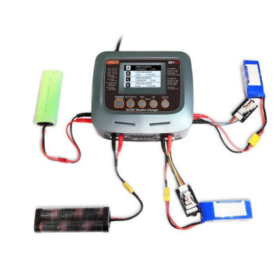An SkyRC Q200 QUATTRO AC/DC 2X100W 2X50W Lipo Battery Balance Charger/Discharger