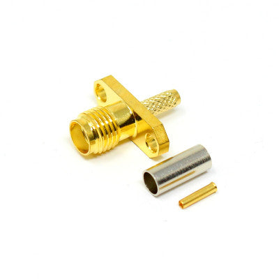 An SMA 2 Hole Flange Connector Female Straight Crimp Type Coaxial Cable