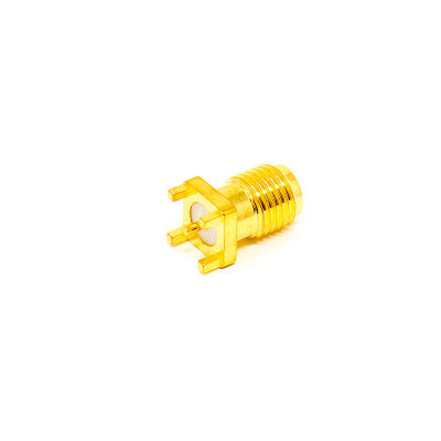 An SMA Female PCB Connector Vertical Type 50 Ohm Gold Plating