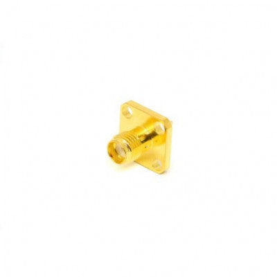 An SMA Female Video Connector 4 Hole Square Flange Jack for Panel Mount