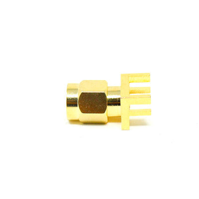 An SMA Male Connector Straight Gold Plating 180 Degree Connector Plate Edge Mount