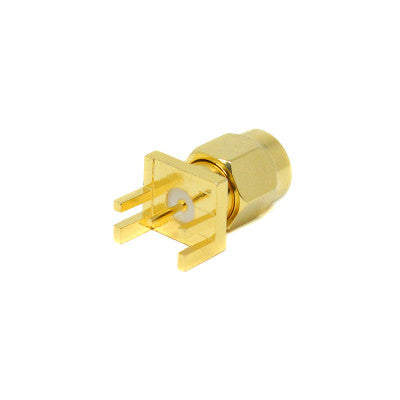 An SMA Male Connector Straight Gold Plating 180 Degree Connector Plate Edge Mount