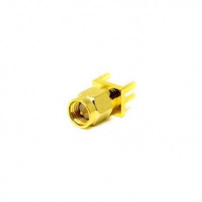 An SMA Male Connector Straight Gold Plating 180 Degree Connector Plate Edge Mount