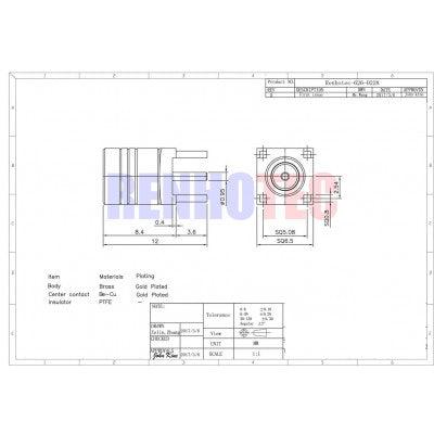 An SMB Connector Coaxial Plug Straight Through Hole PCB Mount