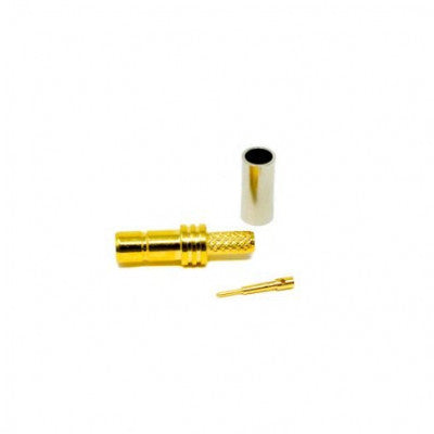 An SMB Connector Female Straight Crimp Type For Coaxial Cable