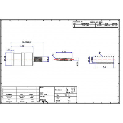 An SMB Connector Male Straight Crimp type for Cable