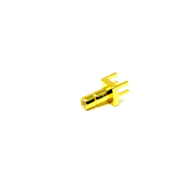 An SMB RF Coax Female Straight Gold Plated for Edge Mount