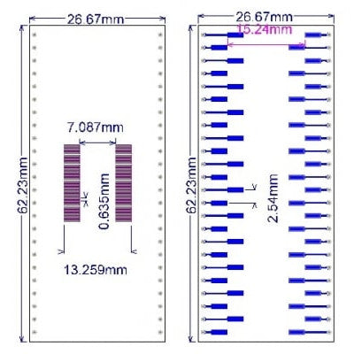 An SSOP-48 to DIP-48 SMT Adapter