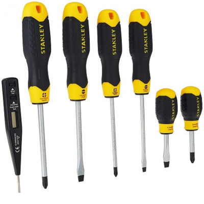 An Stanley STHT92002-8 Cushion Grip Screwdriver 6 Pieces Set with Tester