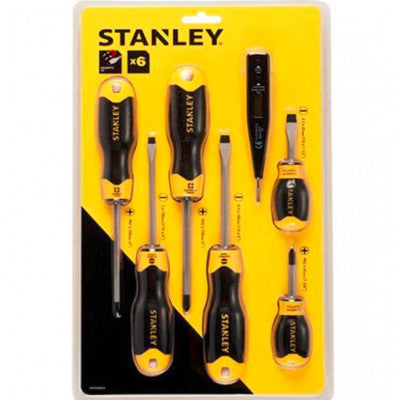 An Stanley STHT92002-8 Cushion Grip Screwdriver 6 Pieces Set with Tester