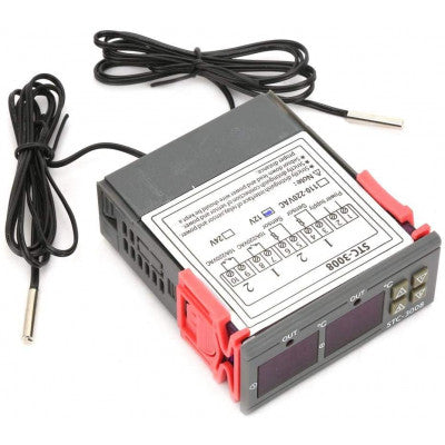 An STC-3008 DC12V Dual Display Thermostat Temperature Controller with 1M NTC Probe