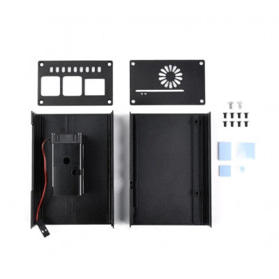 An Stripe Aluminum Cooling Case for Raspberry Pi 4, Built-In Active Radiator with Fins