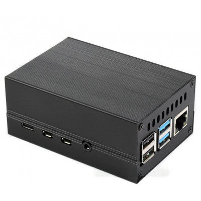 An Stripe Aluminum Cooling Case for Raspberry Pi 4, Built-In Active Radiator with Fins