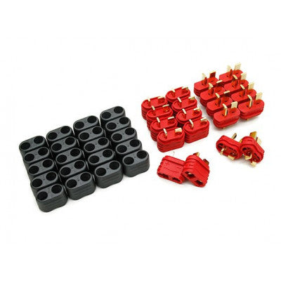 An T Style Male-Female Connector Pair with Insulating Caps