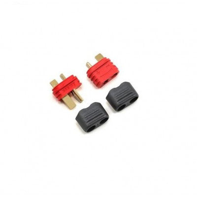 An T Style Male-Female Connector Pair with Insulating Caps