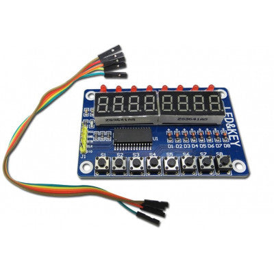 An TM1638 8-Bit Button Digital LED Display Module